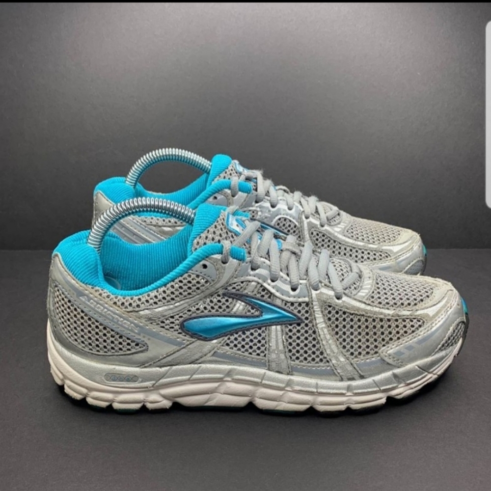 Brooks Addiction 11 Silver Grey Blue Running Shoes
